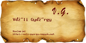 Váli György névjegykártya